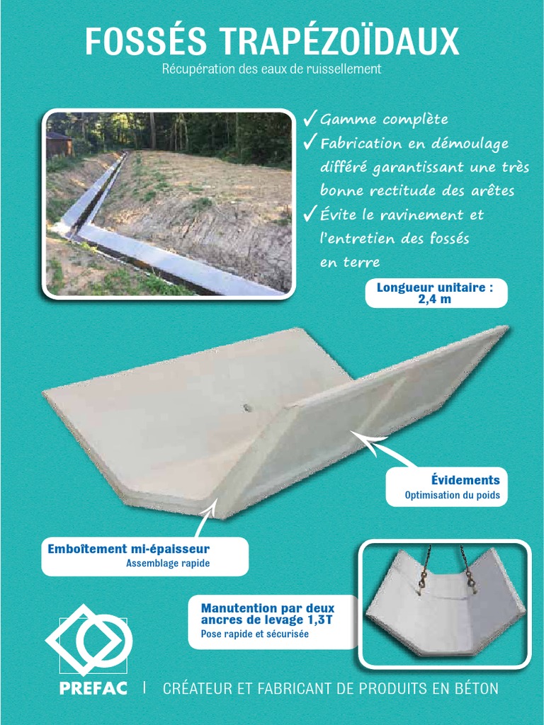 Fossés Trapézoïdaux en Béton : Guide d'Entretien | PDF