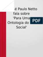 José Paulo Netto Fala Sobre 'Para Uma Ontologia Do Ser Social'