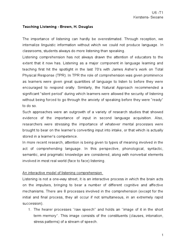Teaching Listening Comprehension Skills | PDF | Reading Comprehension ...