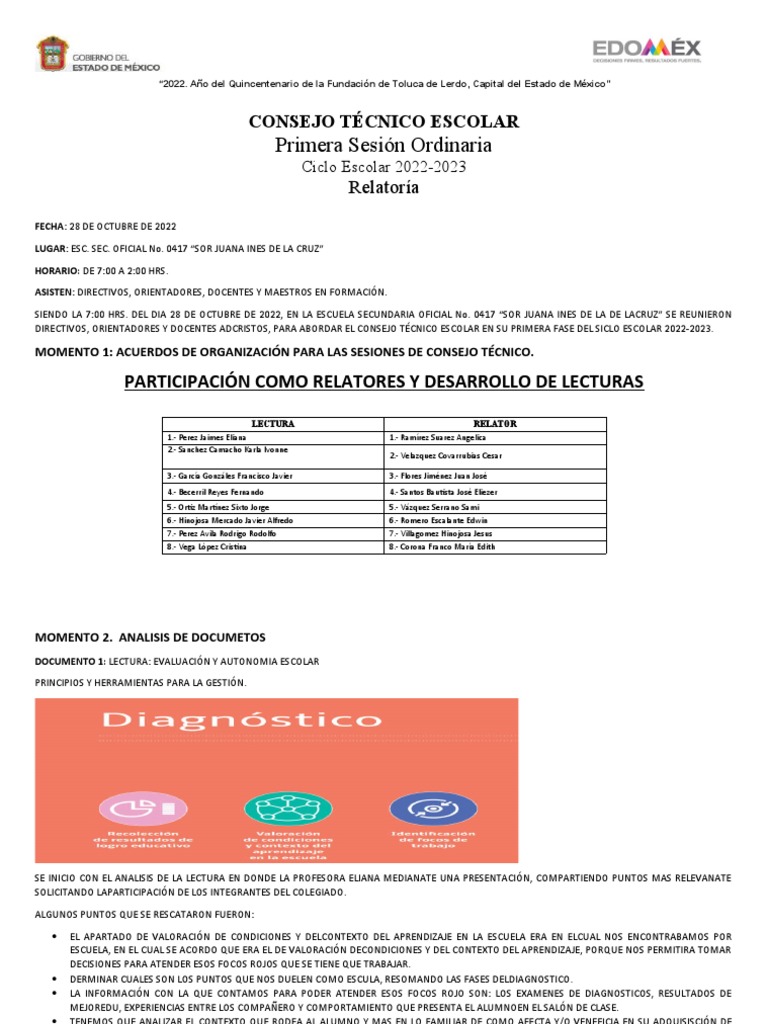 Consejo Técnico Escolar 2022-2023 | PDF | Educación de la primera ...