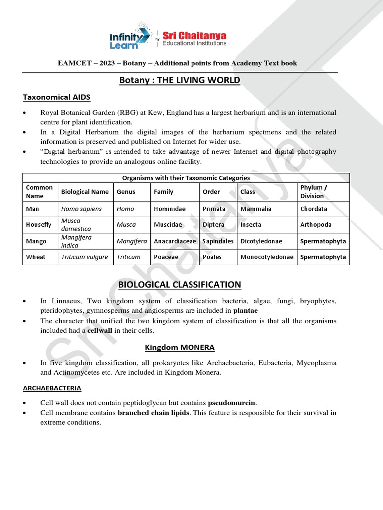 EAMCET 23 Botany Additional Points PDF Adenosine Triphosphate Seed