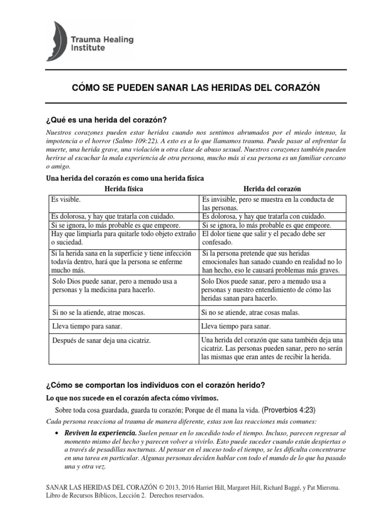 Sanar las Heridas del Corazón | PDF | Trauma psicólogico