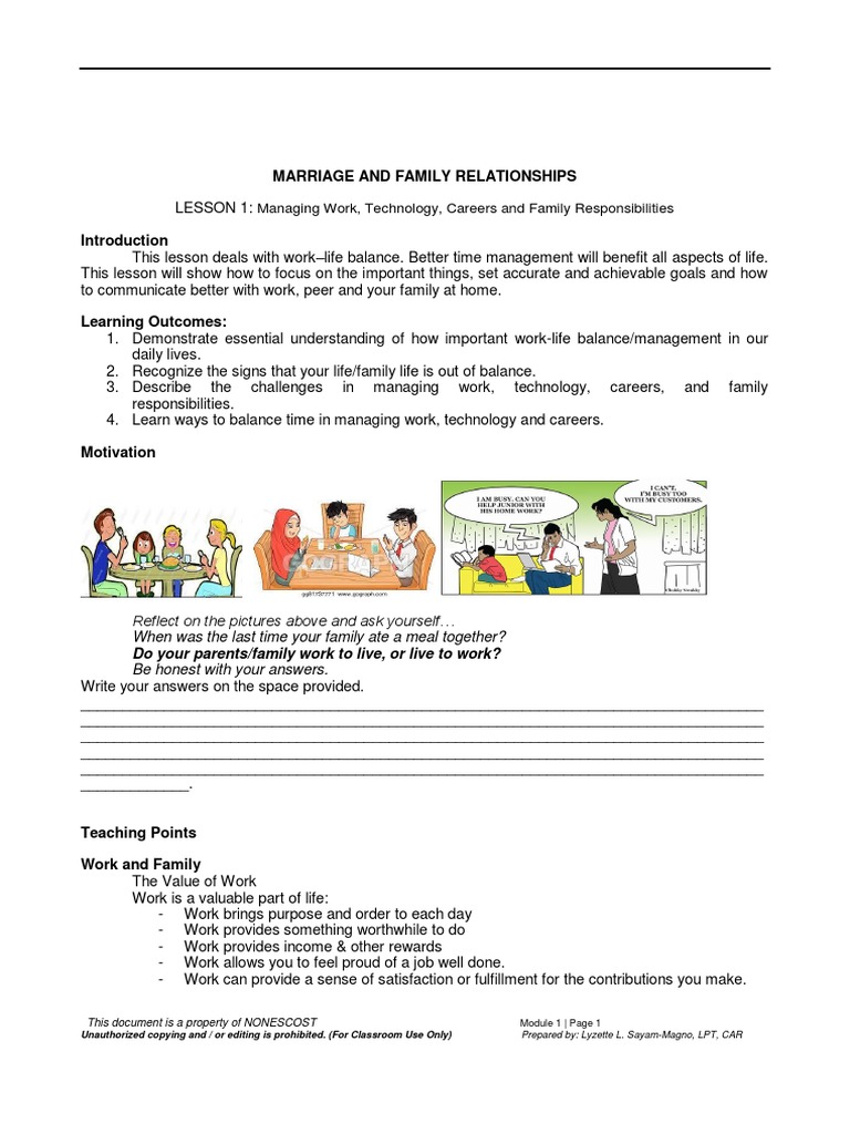Last Topic Marriage and Family Relation Chapter 3 PDF | PDF ...