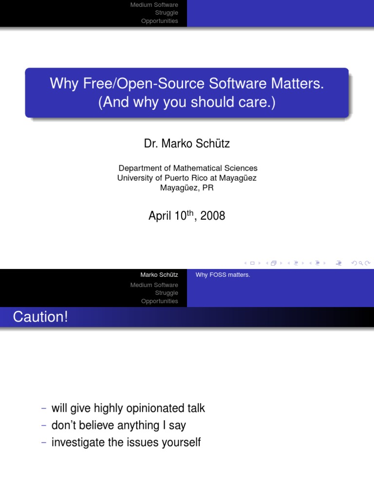 Why Free/Open-Source Software Matters. (And Why You Should Care.) | PDF