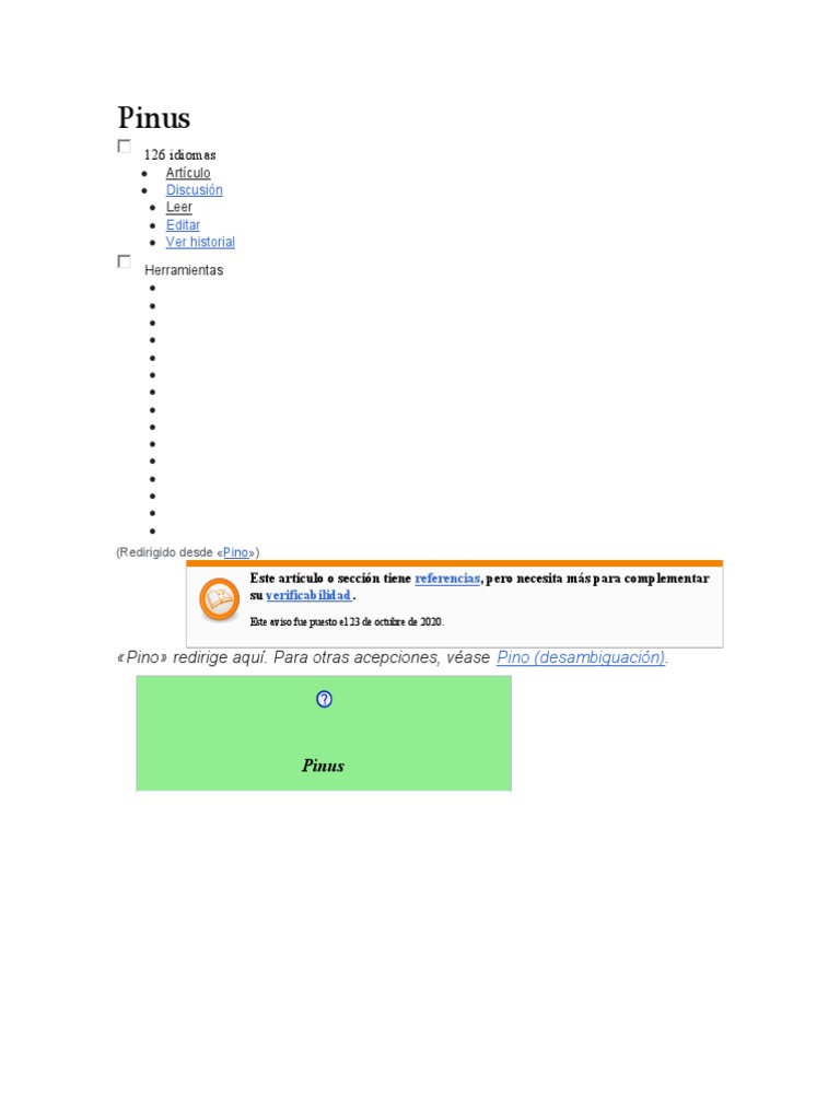 Características del género Pinus | PDF | Pino | Arboles