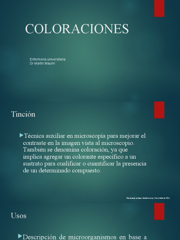 Coloraciones | PDF | Tinción | Microorganismo