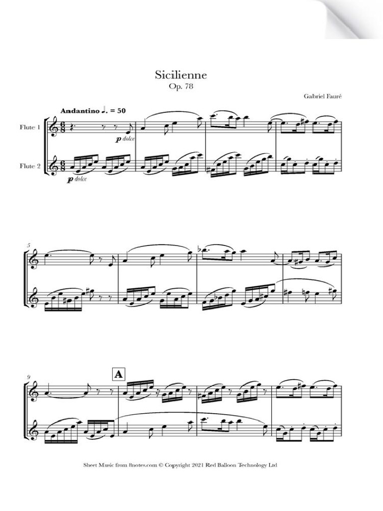 Sicilienne Flute Duet PDF