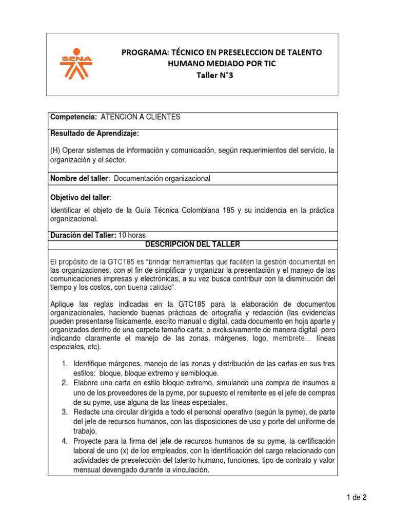 Programa: Técnico en Preseleccion de Talento Humano Mediado Por Tic ...