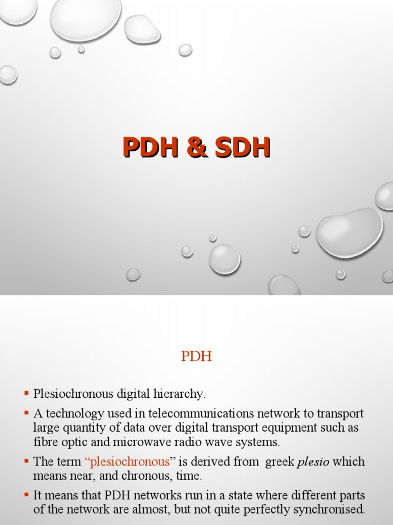 Lecture 1A PDH PDF Information And Communications Technology
