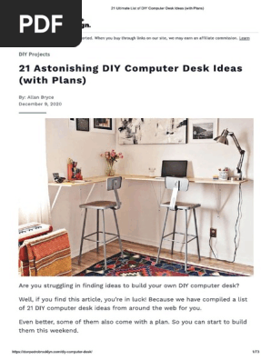 21 Ultimate List of DIY Computer Desk Ideas (with Plans)-복사