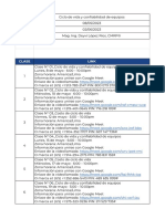 Enlaces para La Clases Virtuales - Ciclo de Vida y Confiabilidad de Equipos