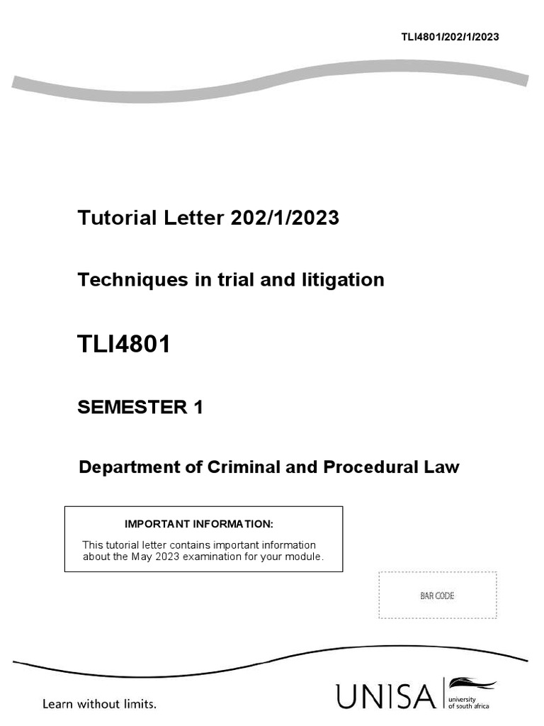 Tli4801 mayjune 2023 s1 exam paper pdf criminal procedure in south