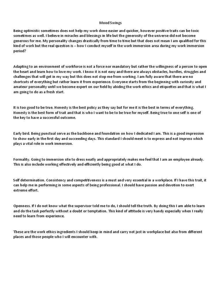 Mood Swings | PDF | Cognitive Science | Psychology