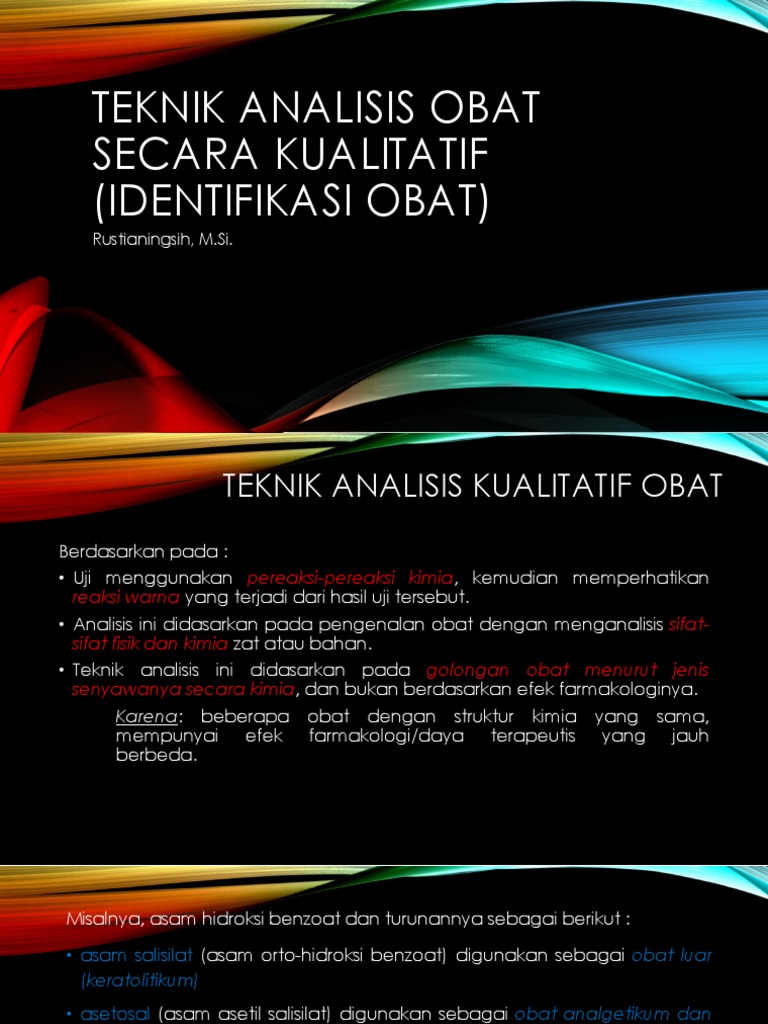 Teknik Analisis Obat Secara Kualitatif | PDF