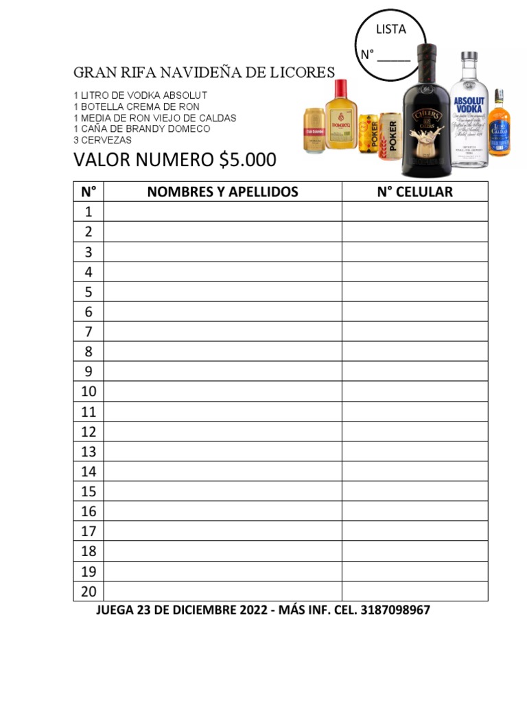 GRAN RIFA NAVIDEÑA DE LICORES-1 | PDF