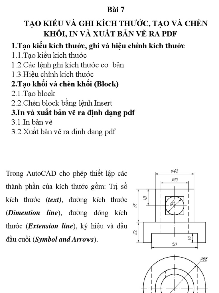 Bai 7 Ghi Kich Thuoc Tao Block Va in Ban Ve | PDF