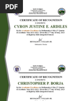 Certificates - 2ND Quarter