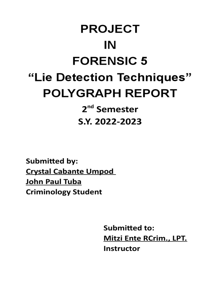 Polygraph Report Cover Page PDF