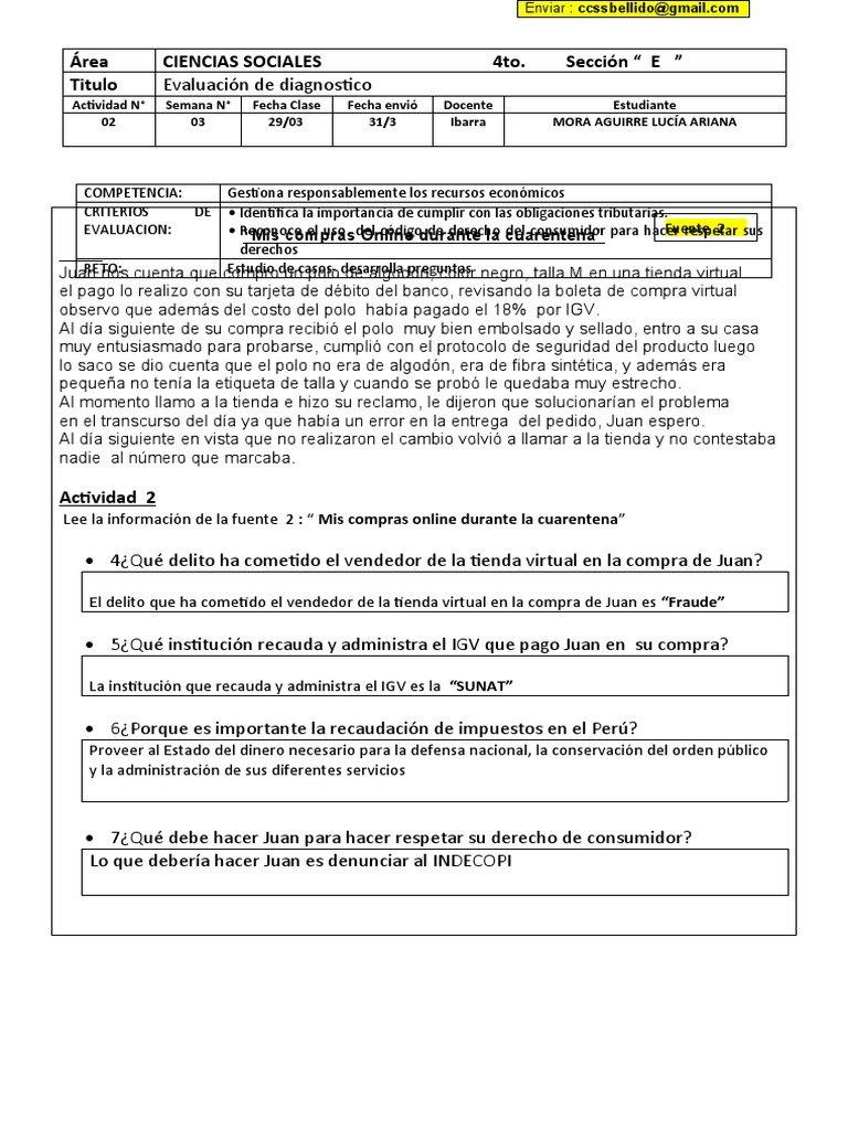 Actividad 2 CCSS Semana 3 | PDF | Las compras en línea | Economias
