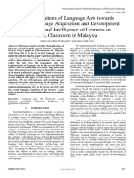 The Implications of Language Arts Towards Second Language Acquisition and Development of Emotional Intelligence of Learners in ESL Classroom in Malaysia