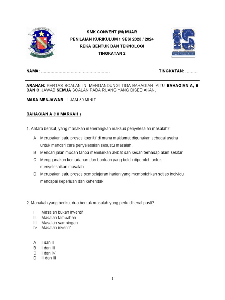 Bahagian a form 2 pk1 pdf