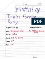 Tamanna Garg Roll No - 19-14 6sem 3rs Year Assignment of Indian Foreign Policy