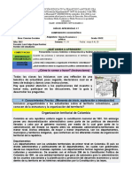 Guía 7 Organización Del Territorio. 11° Economía y Política