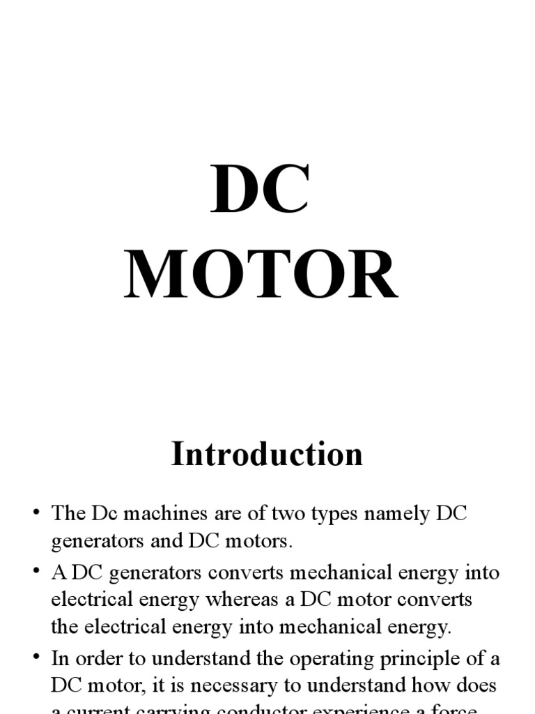 Understanding DC Motors and Their Types | PDF | Electric Motor ...