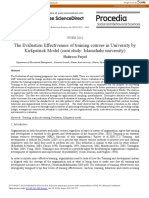 The Evaluation Effectiveness of Training Courses in University by Kirkpatrick Model (Case Study: Islamshahr University)