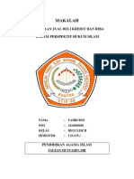 Perbedaan Jual Beli Kredit Dan Riba Dalam Perspektif Hukum Islam (Fahrudin, Reguler Ii, Semester I)