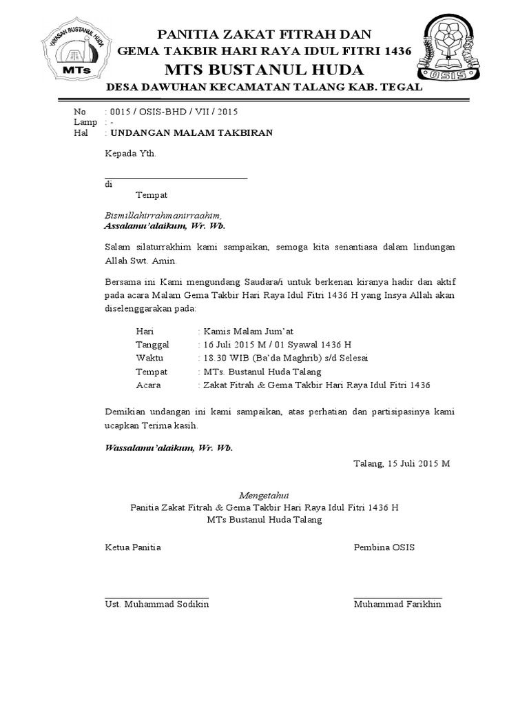 Undangan Malam Takbir Pdf