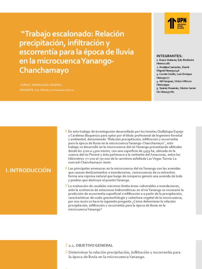 Relación Precipitación-Infiltración-Yanango | PDF | Cuenca de drenaje ...