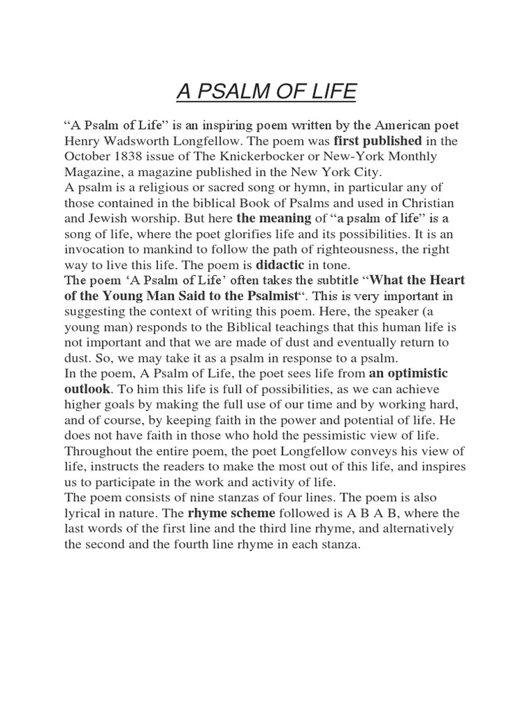 A Psalm of Life | PDF