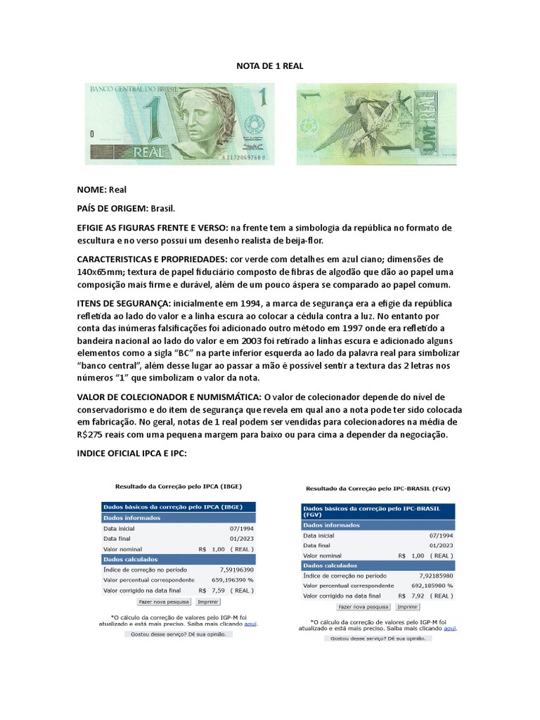 1 Real | PDF | Arte