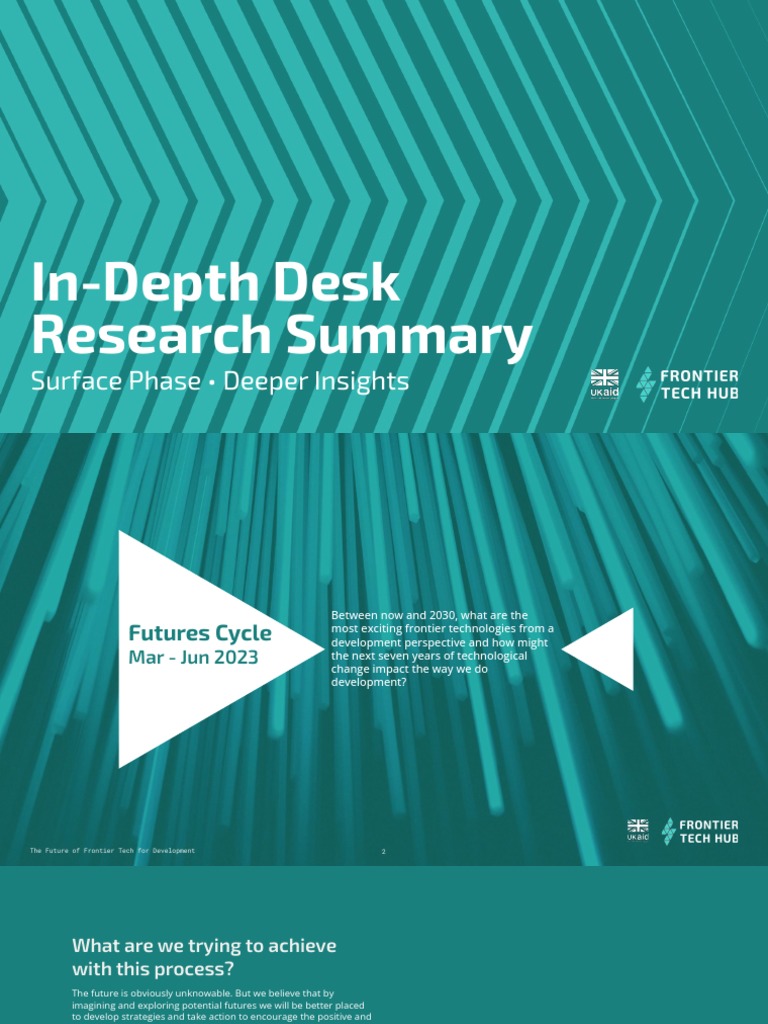 Research summary the future of frontier tech for development 2023