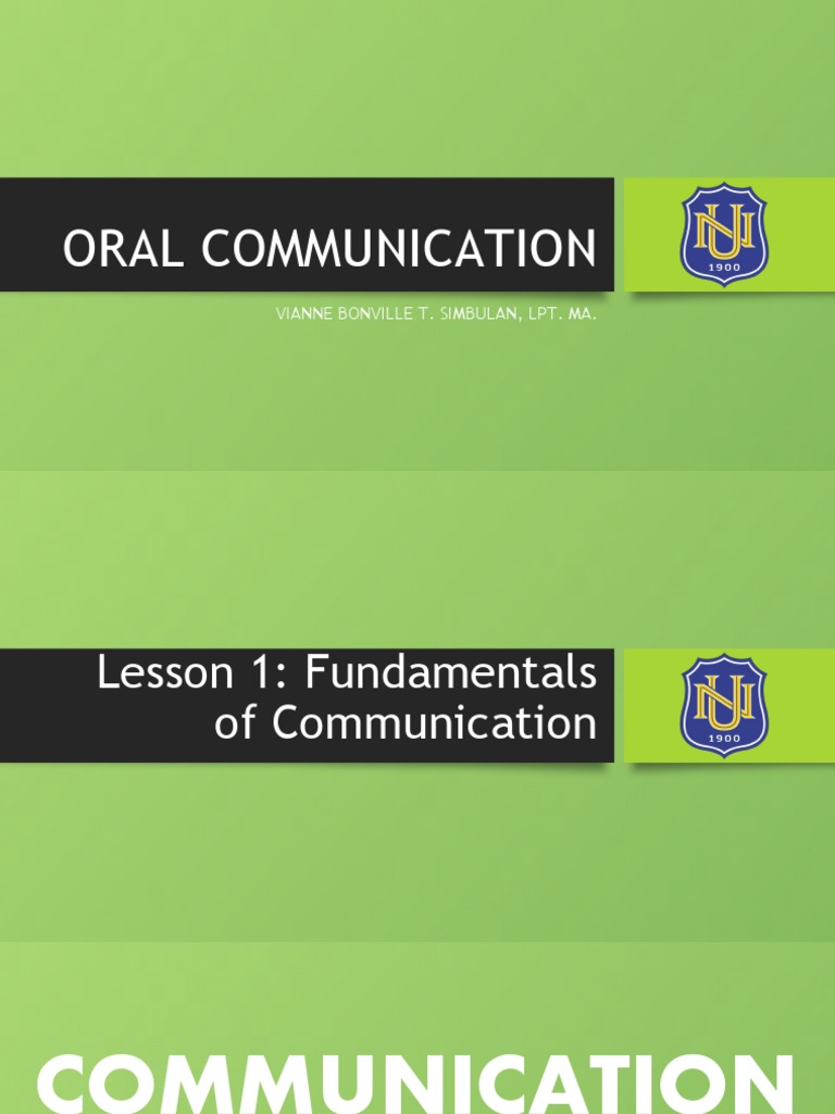 Fundamentals of Oral Communication | PDF | Communication | Nonverbal ...