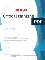 Chapter 7 Critical Thinking