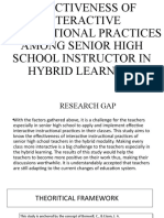 Effectiveness of Interactive Instructional Practices Among Senior High School Instructor in Hybrid L