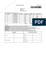 Customer Tcs Pick-Up Staff: Goods Load Sheet