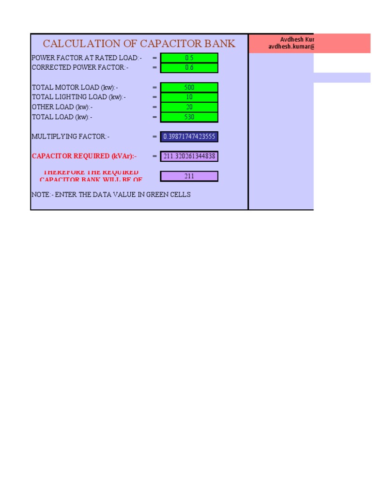 Calculations of Capacitor Banks PDF