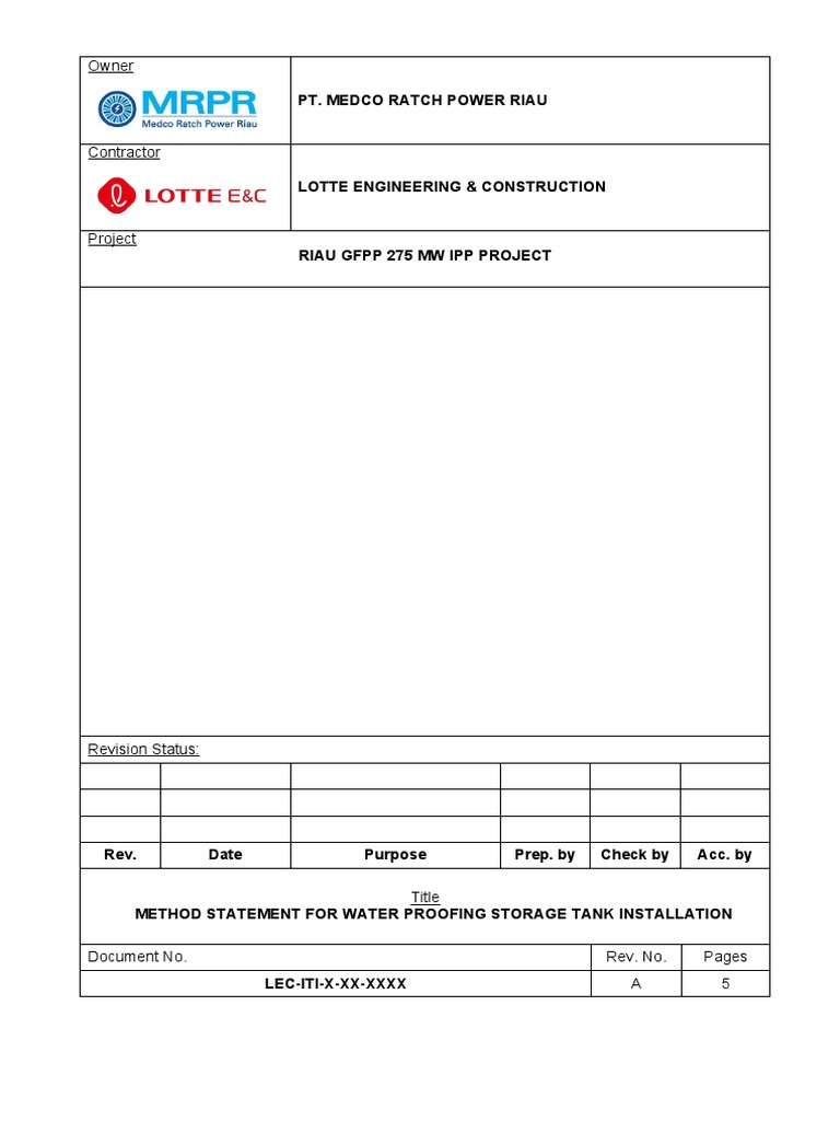 Method Statement For Vacuum Box Test For DM and SW TANK PDF Vacuum