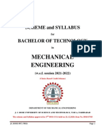 B Tech ME Scheme and Syllabus 2021-22