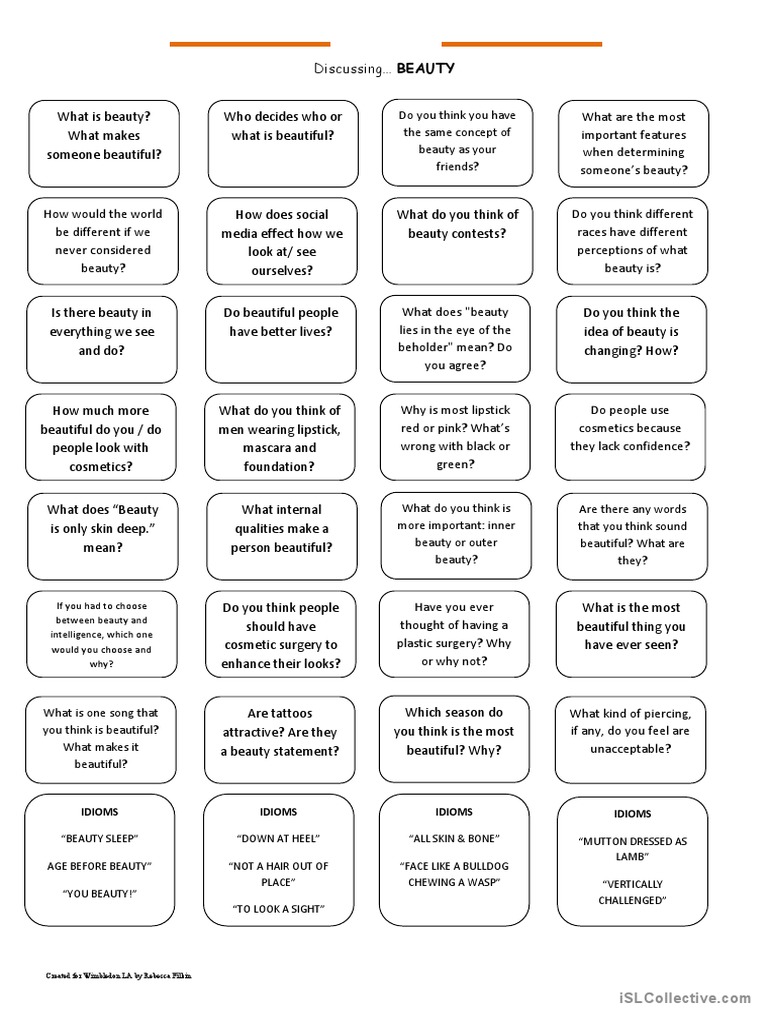 Beauty Discussion Questions PDF | PDF | Beauty | Cosmetics