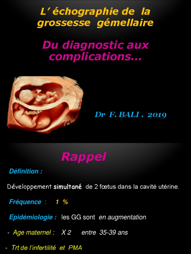 Échographie et Grossesse Gémellaire PDF Jumeau Placenta — free download
