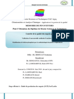 Contrôle de La Qualité Des Engrais Par Validation D'une Nouvelle Méthode D'analyse de Soufre Modélisation de Ballast Phosphate P