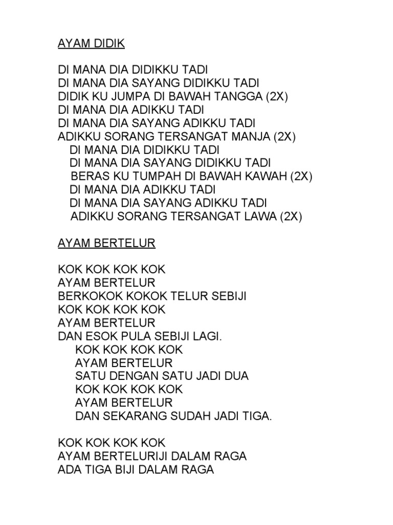 lirik lagu kurik kundi