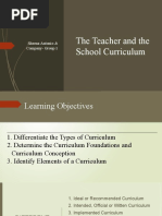 The Teacher and The School Curriculum