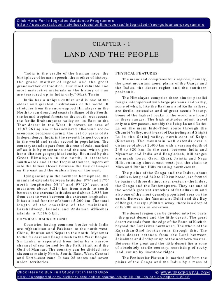 India's Geography: Land and People Overview | PDF | Himalayas | Earth ...