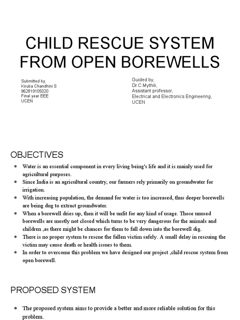 Child Rescue System From Open Borewell Final | PDF | Direct Current ...