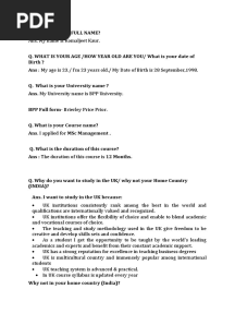 Interview Questionnair BPP 